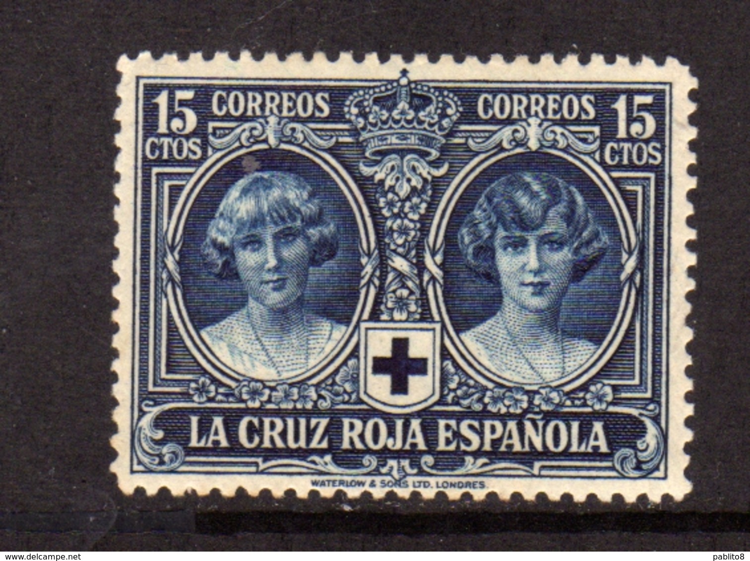 SPAIN ESPAÑA SPAGNA 1926 CRUZ ROJA RED CROSS CROCE ROSSA CROIX ROUGE CENT. 15c MLH - Unused Stamps