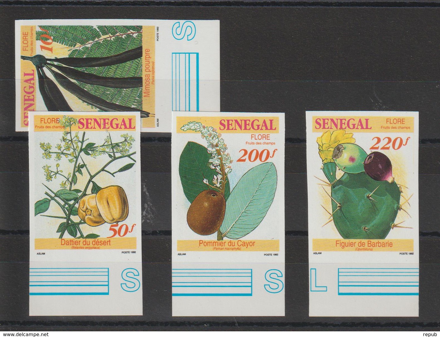 Sénégal 1992 Fruits Des Champs 1013-16 4 Val. Non Dentelé Bord De Feuille ** MNH - Sénégal (1960-...)