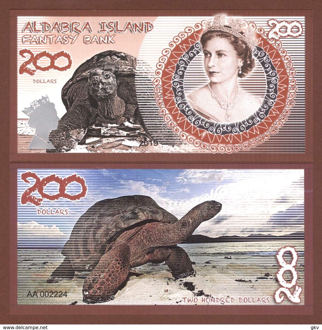 ALDABRA ISLAND (Seychelles) set 6 pcs 2019 polymer UNC