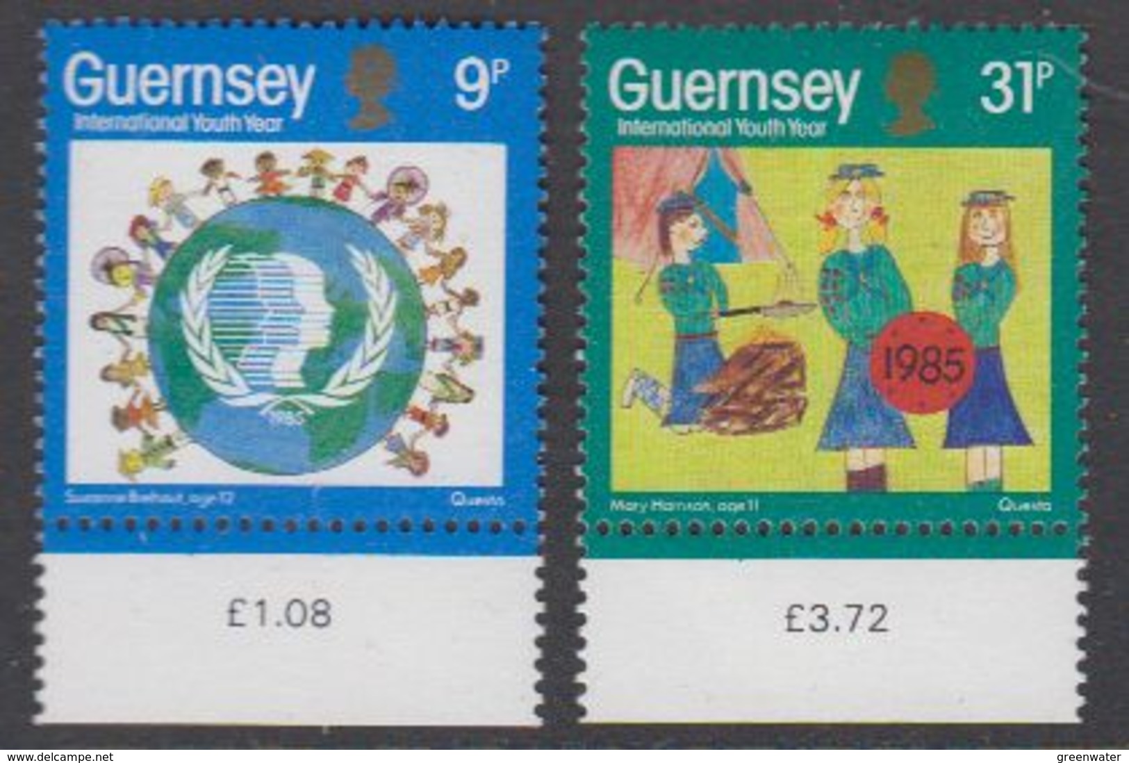 Guernsey 1985 International Youth Year 2v ** Mnh (42930H) - Guernsey