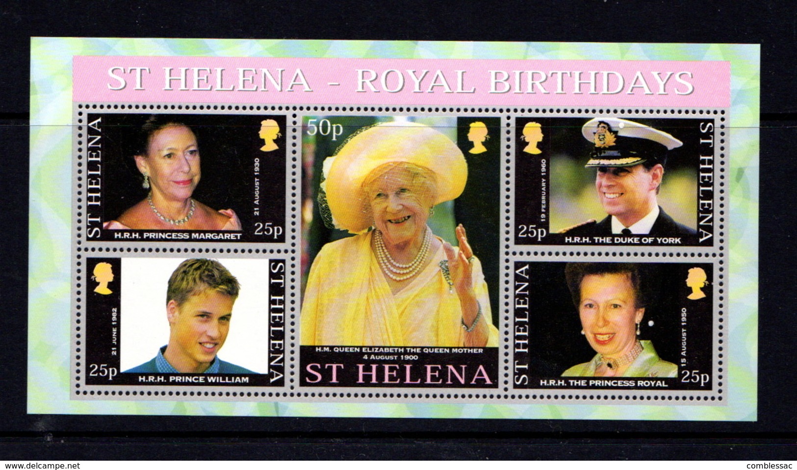 SAINT  HELENA    2000    Royal  Birthdays    Sheetlet    MNH - Sainte-Hélène