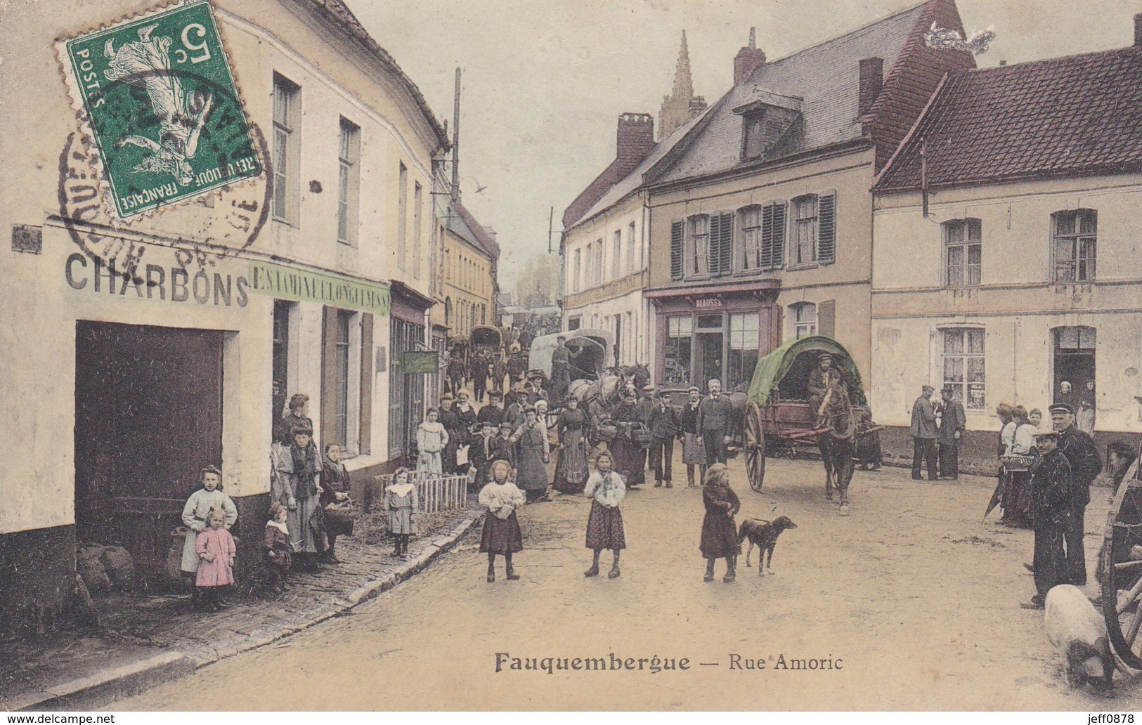 62 - PAS DE CALAIS - FAUQUEMBERGUE - Rue Amoric - 1909 - Très Bon état - Fauquembergues