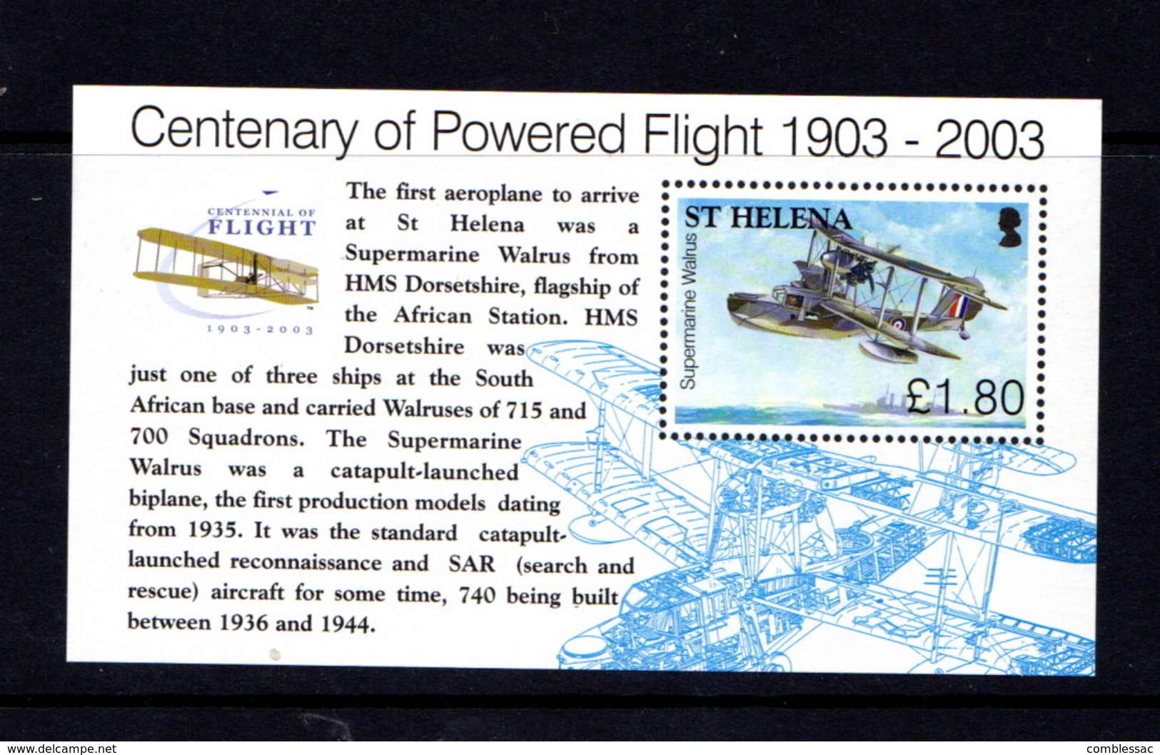 SAINT  HELENA    2003    Centenary  Of  Powered  Flight    Sheetlet    MNH - Saint Helena Island