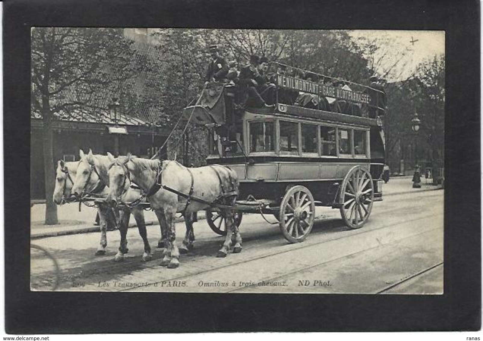 CPA Paris 75 Attelage Omnibus Non Circulé - Nahverkehr, Oberirdisch