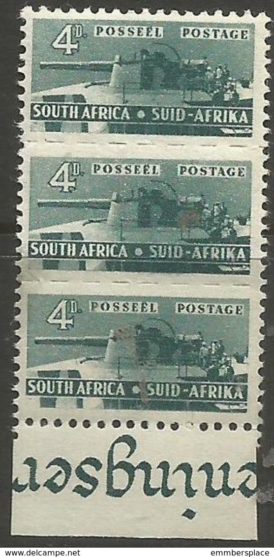 South Africa - 1942 Artillery 4d Margin Strip (lower Shading Missing Variety) MNH **   SG 103  Sc 95 - Unused Stamps