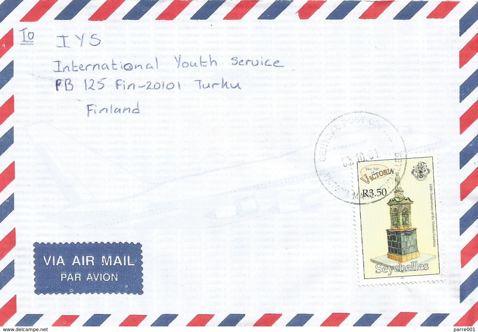 Seychelles 2001 Victoria Fountain Cover - Seychelles (1976-...)