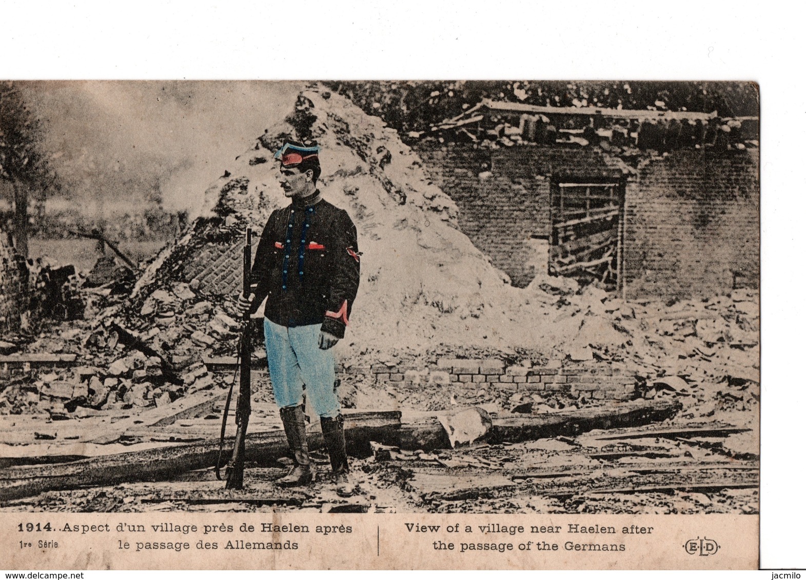 CPA - Bataille De HAELEN - HALE. - Leudal - Soldat Armée Belge WW1. Poilu, Fusil; En Couleur. 1914. Voir SCAN - Altri & Non Classificati