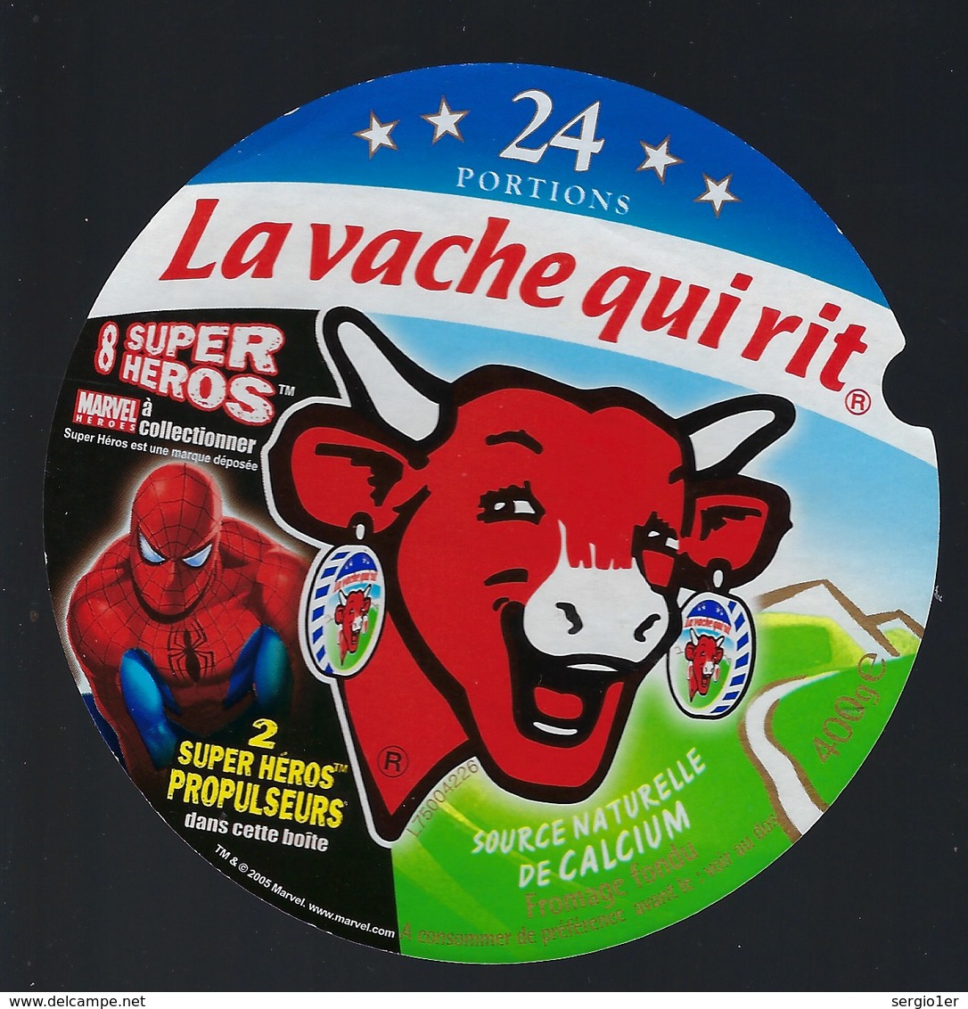 Etiquette Fromage La Vache Qui Rit   " 8 Super Heros Marvel L'araignée" 24 Portions - Käse