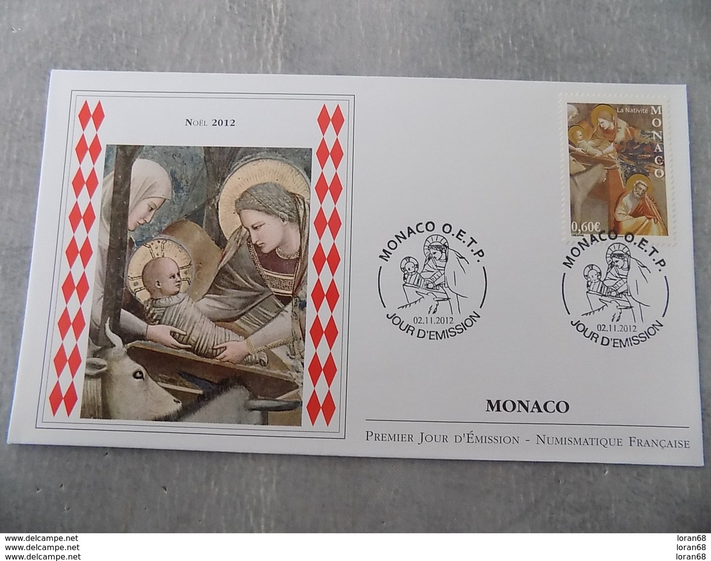 FDC MONACO 2012 : Noël 2012 (Timbre De 0.60 Euro) - FDC