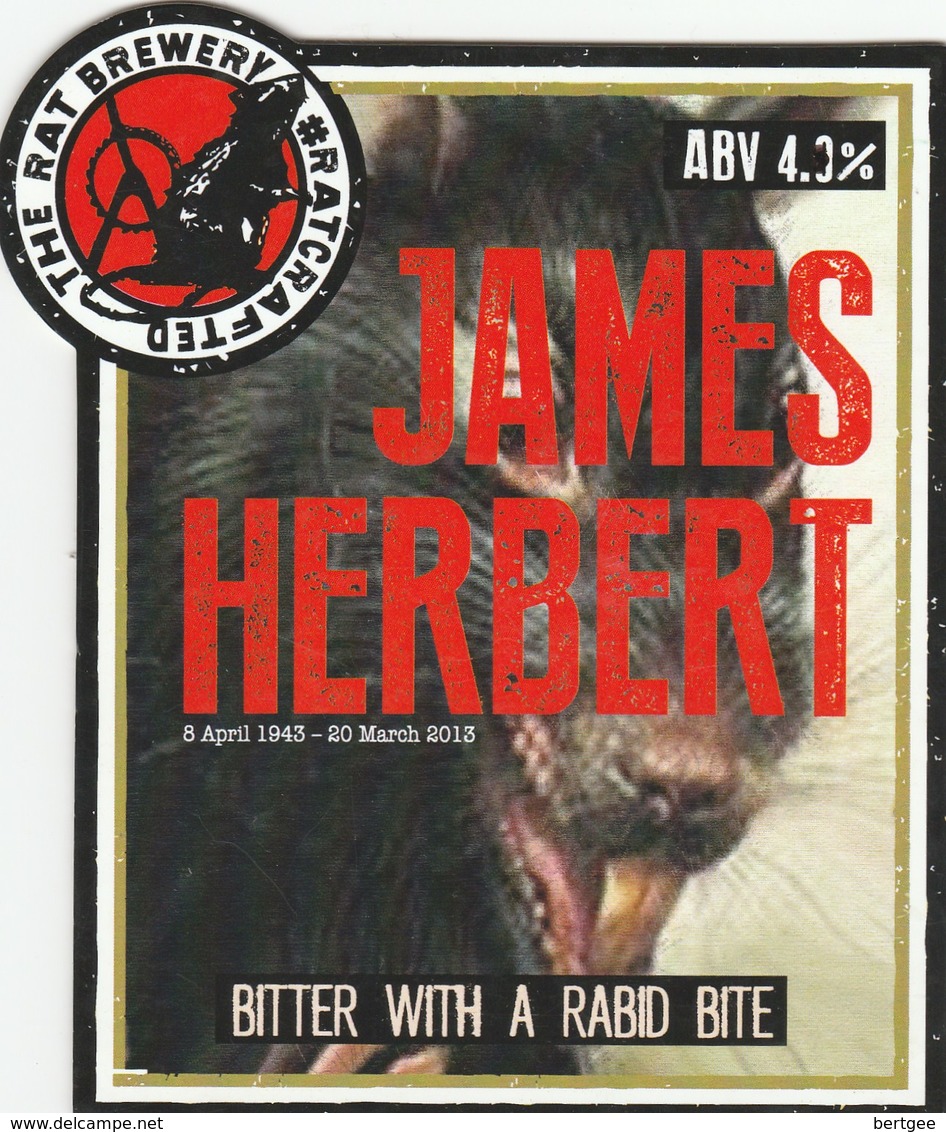 THE RAT BREWERY (HUDDERSFIELD, ENGLAND) - JAMES HERBERT BITTER - PUMP CLIP FRONT - Letreros