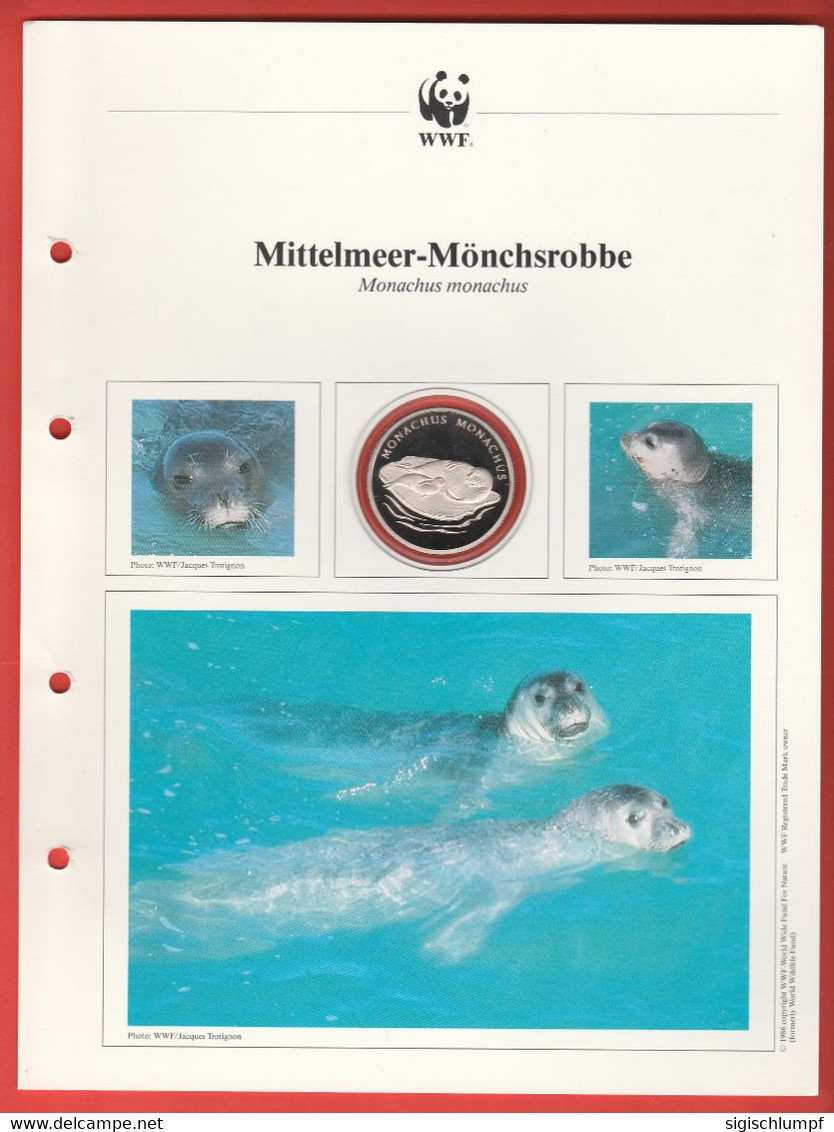 30 JAHRE WWF Silber Gedenkmünze Silver Coin / Ag 999 PP / Tiere Animals Animaux Mittelmeer-Mönchsrobbe Monachus Monachus - Sonstige & Ohne Zuordnung