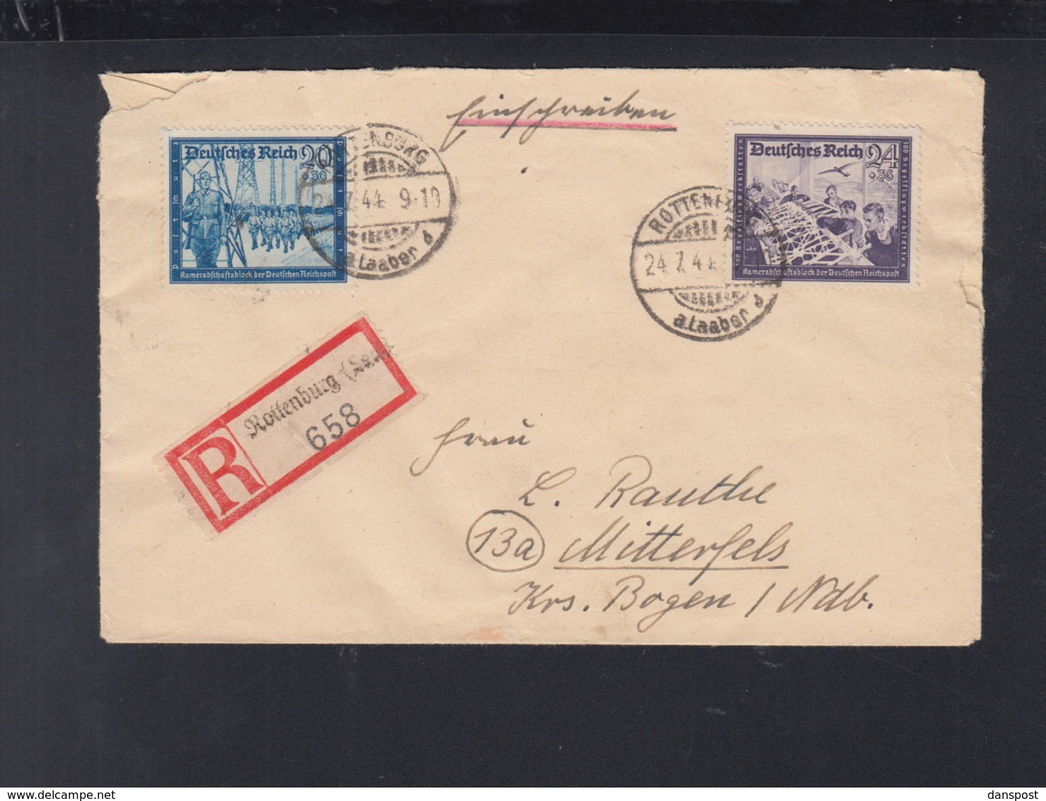 Dt. Reich KLV Lager Brauerei Neumayer Pattendorf Rottenburg 1944 - Storia Postale