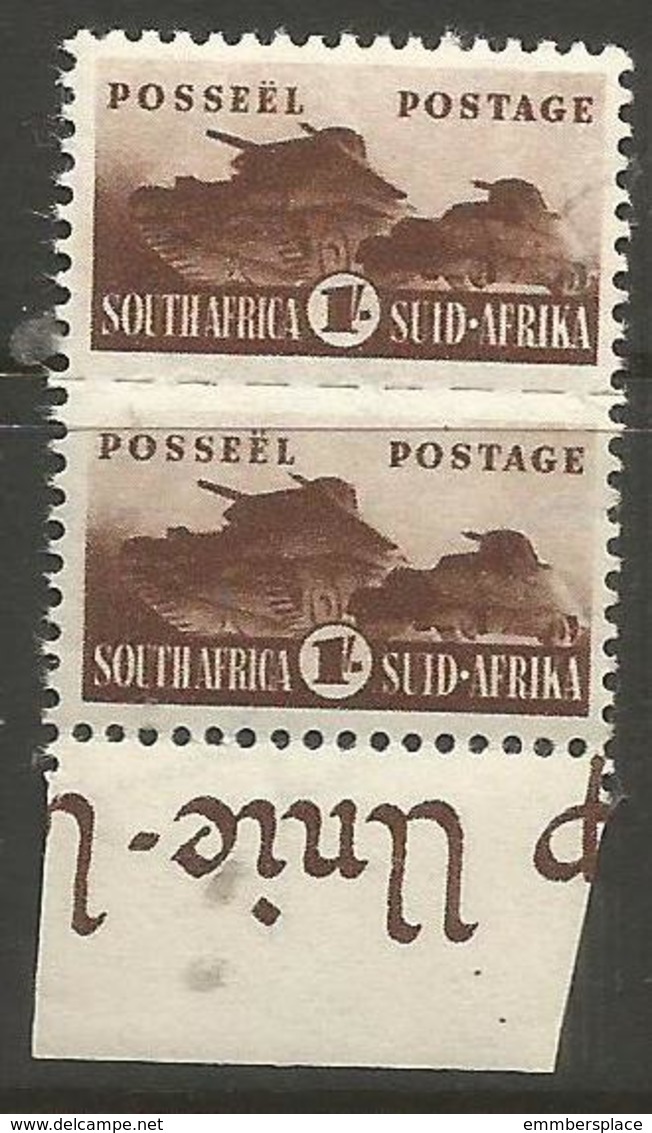 South Africa - 1942 Tanks 1/- Margin Pair MNH **   SG 104  Sc 97 - Unused Stamps