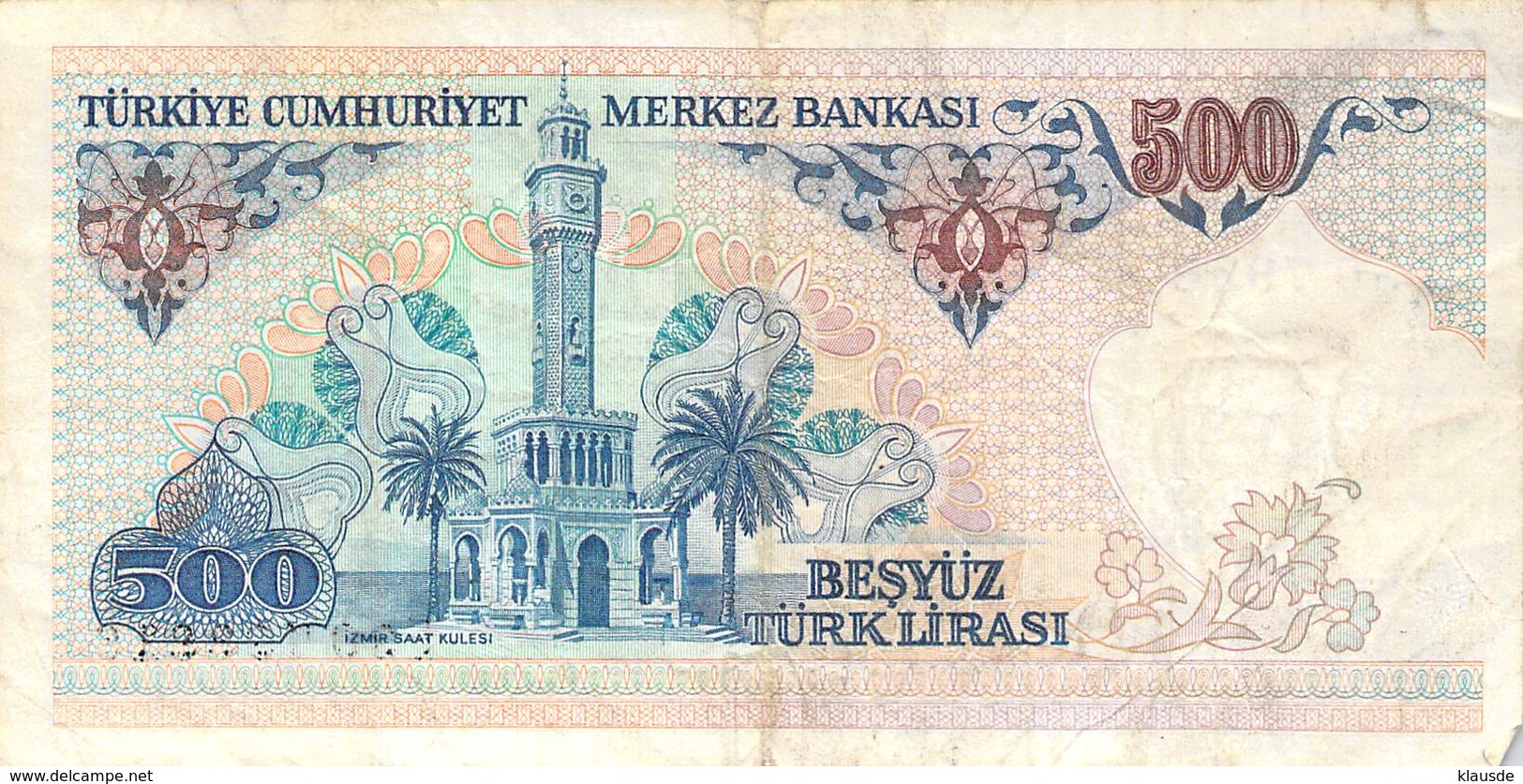 500 Türk Lira Banknote Türkei VF/F (III) 1970 - Turquie