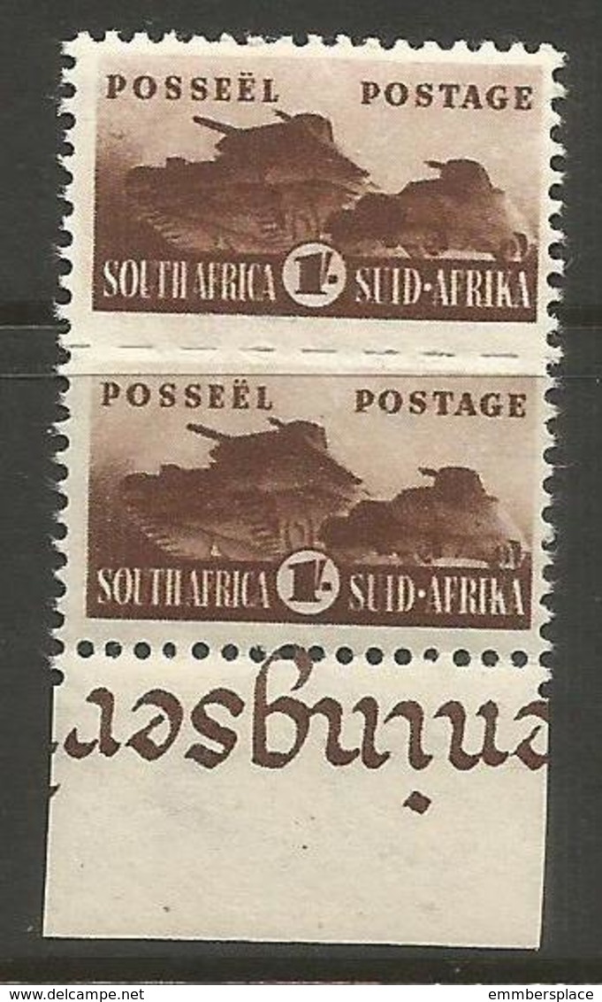 South Africa - 1942 Tanks 1/- Margin Pair MNH **   SG 104  Sc 97 - Unused Stamps