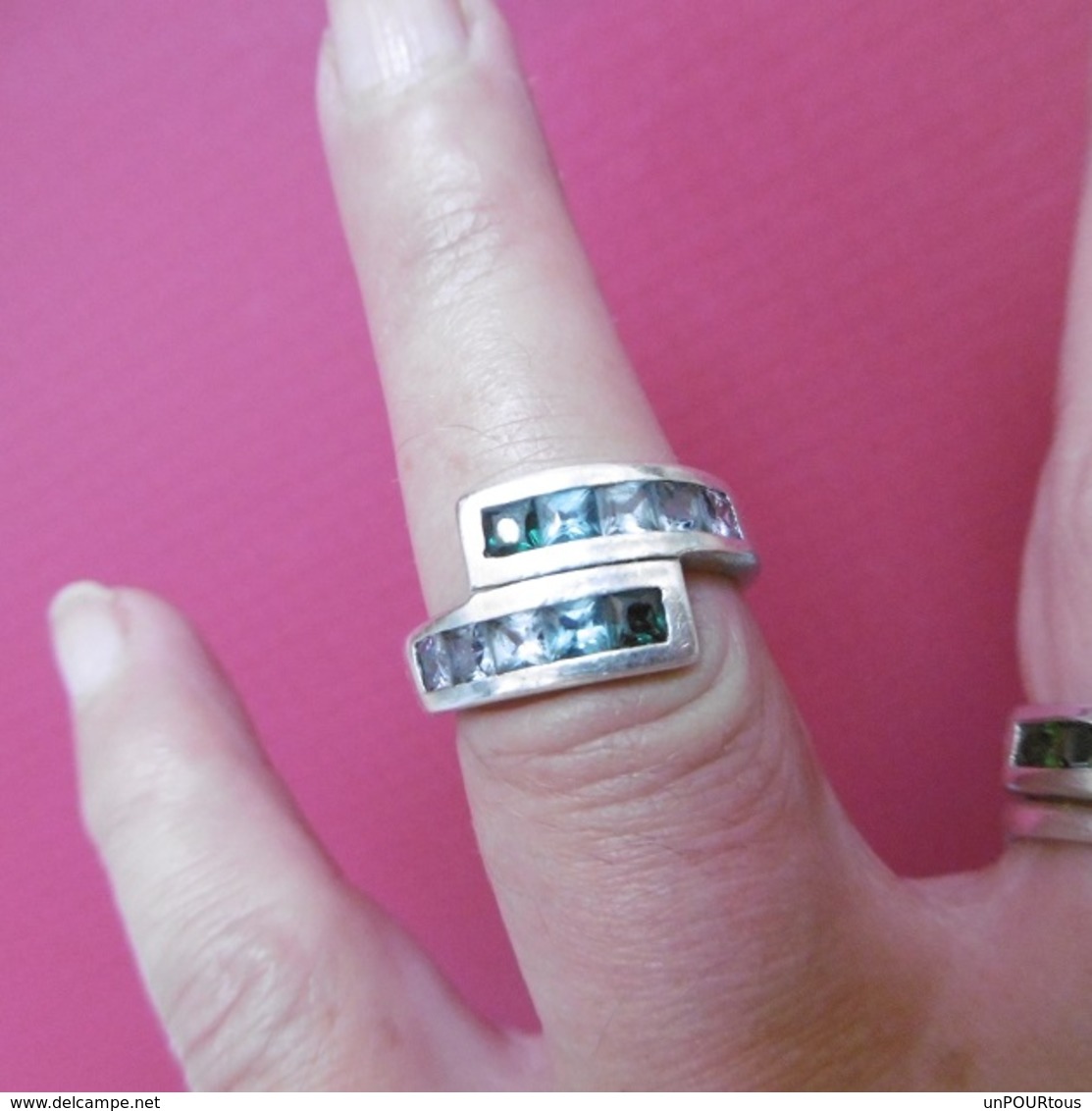 Jolie Bague En Argent Massif Taille 56 - Anillos