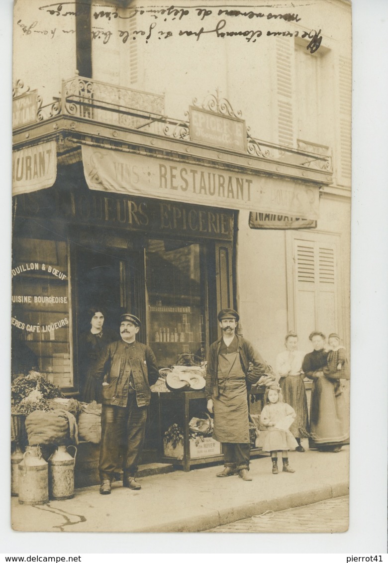 COMMERCE - Belle Carte Photo Devanture RESTAURANT Au Début Du XXème Siècle (non Située , Peut-être En TOURAINE ? ) - Restaurants