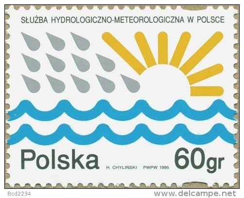 POLAND 1995 HYDROLOGICAL METEOROLOGY SERVICES IN POLAND NHM - WEATHER FORECASTING SCIENCE HYDROLOGY Fi 3371 - Unused Stamps