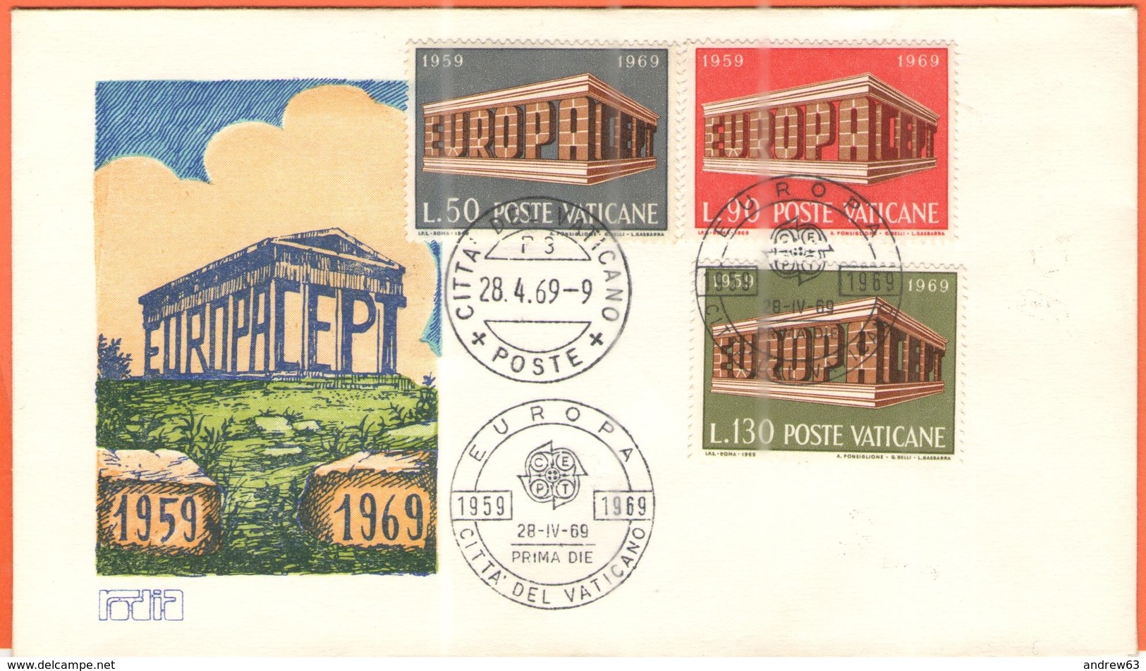 CITTA' DEL VATICANO - VATICAN CITY - 1969 - Europa CEPT - FDC - Rodia - 1969