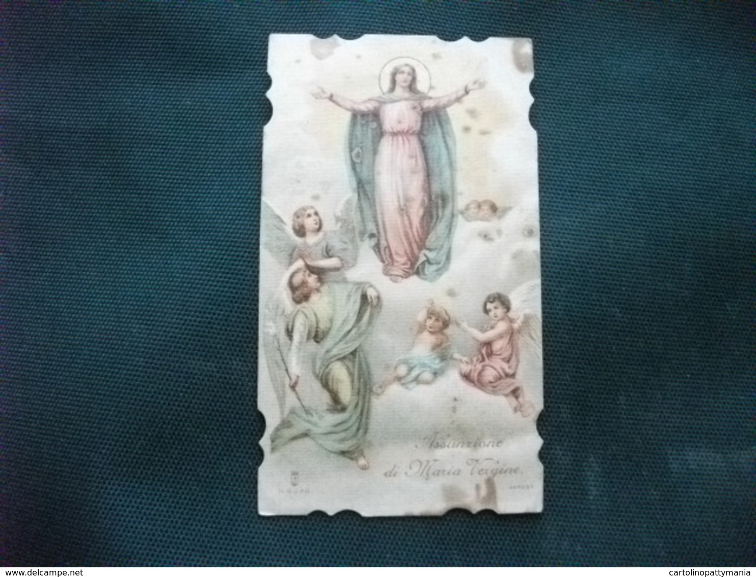 SANTINO HOLY PICTURE IMAGE SAINTE ASSUNZIONE DI MARIA VERGINE IMPRIMATUR GIUGNO 1912 - Religione & Esoterismo