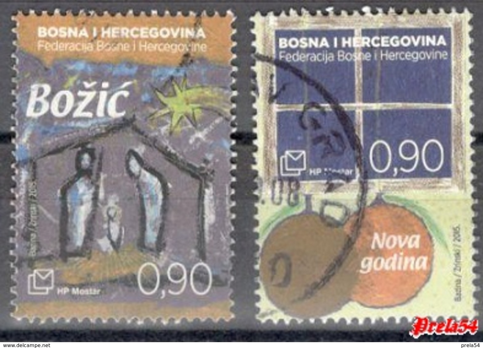 Bosnia Croatian Post &ndash;Christmas+New Year  2015 Used - Bosnie-Herzegovine