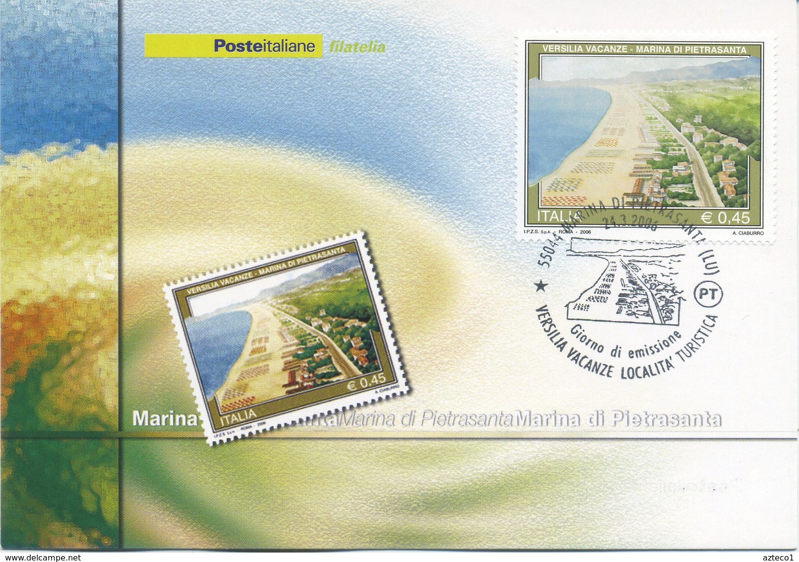 ITALIA - FDC MAXIMUM CARD 2006 - TURISMO VERSILIA - MARINA DI PIETRASANTA - ANNULLO SPECIALE - Cartoline Maximum