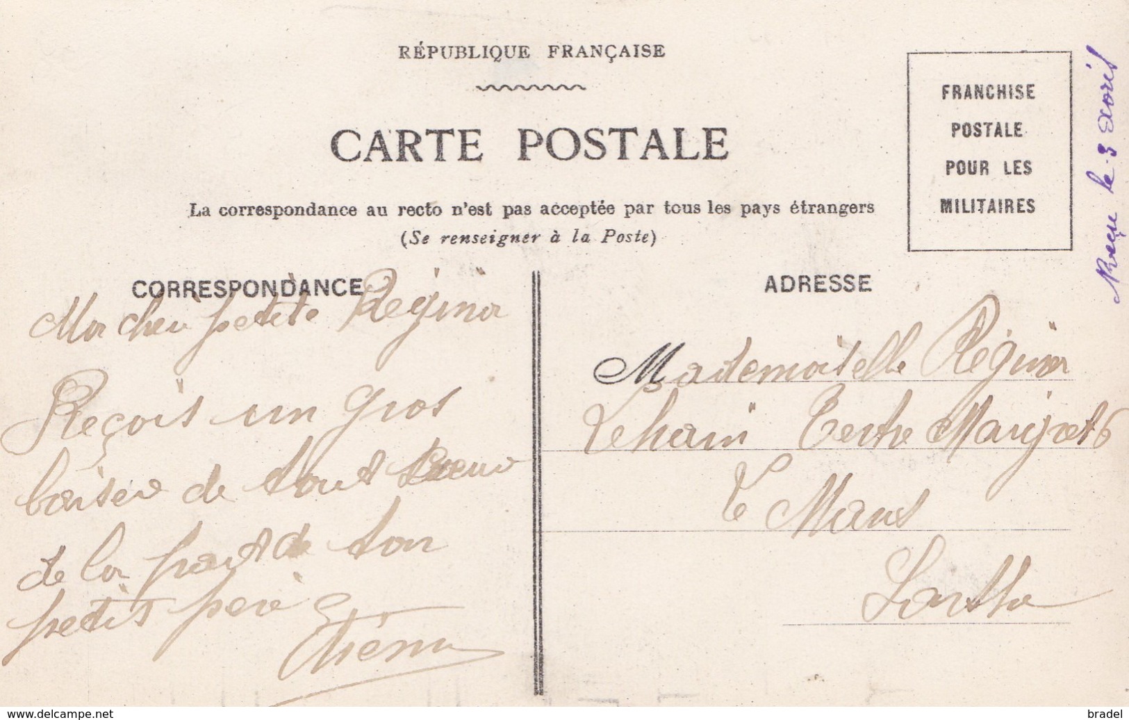 Carte Franchise Militaire En Alsace Notre Dame De France - Lettres & Documents