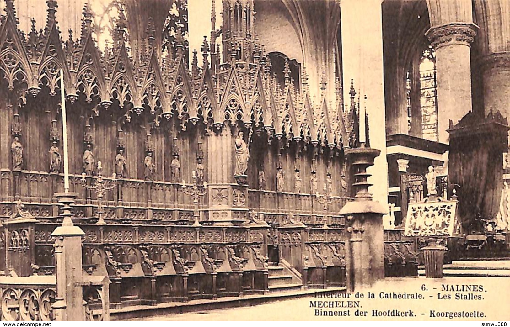 Malines - Mechelen -  Binnenst Der Hoofdkerk - Koorgestoelte (1926) - Mechelen