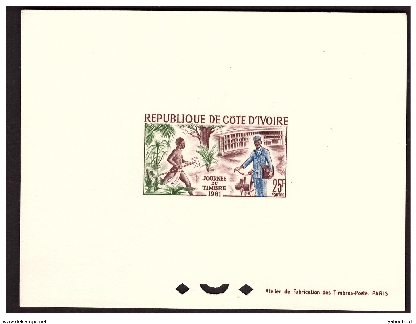 Bloc Spécial COTE D'IVOIRE Journée Du Timbre 1961 - Ivory Coast (1960-...)