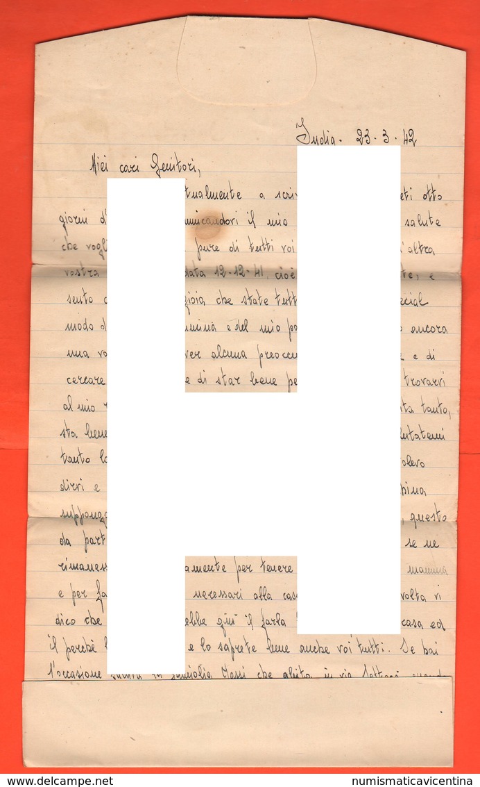 POW India Prisoners Of War Lettera Prigionieri Di Guerra Letter Prisonniers De Guerre From BOMBAY Camp To Vicenza 1942 - Documents