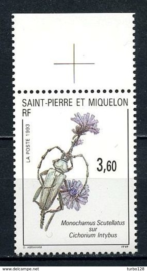 SPM MIQUELON 1993 N° 575 ** Neuf MNH Superbe C 1.70 € Faune Fleur Insectes Animaux Flowers Monochamus Cichorium - Neufs