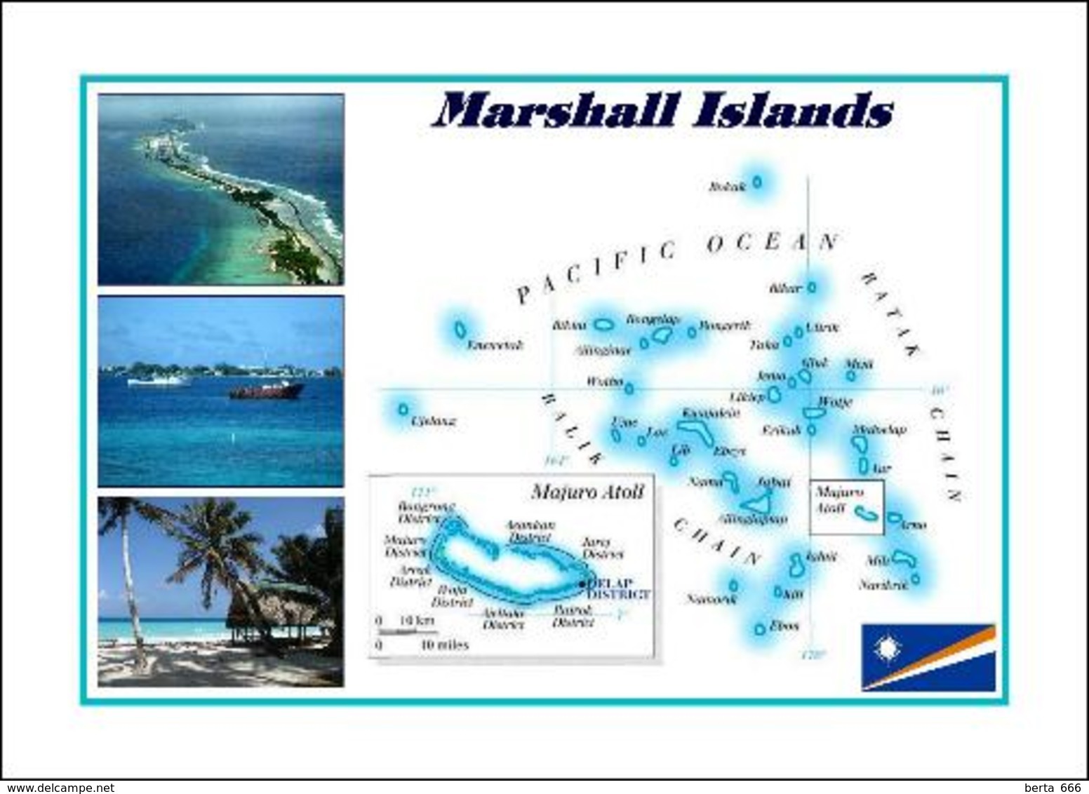 Marshall Islands Map New Postcard Marshallinseln Landkarte AK - Marshall