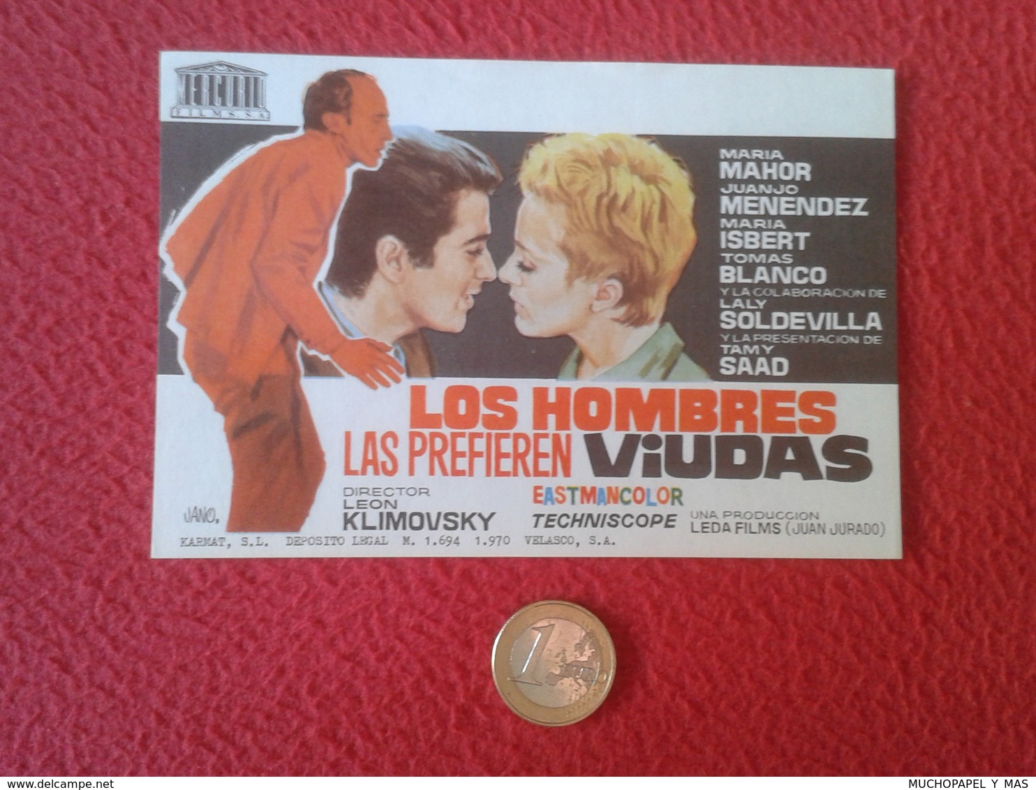 SPAIN PROGRAMA DE CINE FOLLETO MANO CINEMA PROGRAM PROGRAMME FILM LOS HOMBRES LAS PREFIEREN VIUDAS JUANJO MENÉNDEZ VER F - Cinema Advertisement