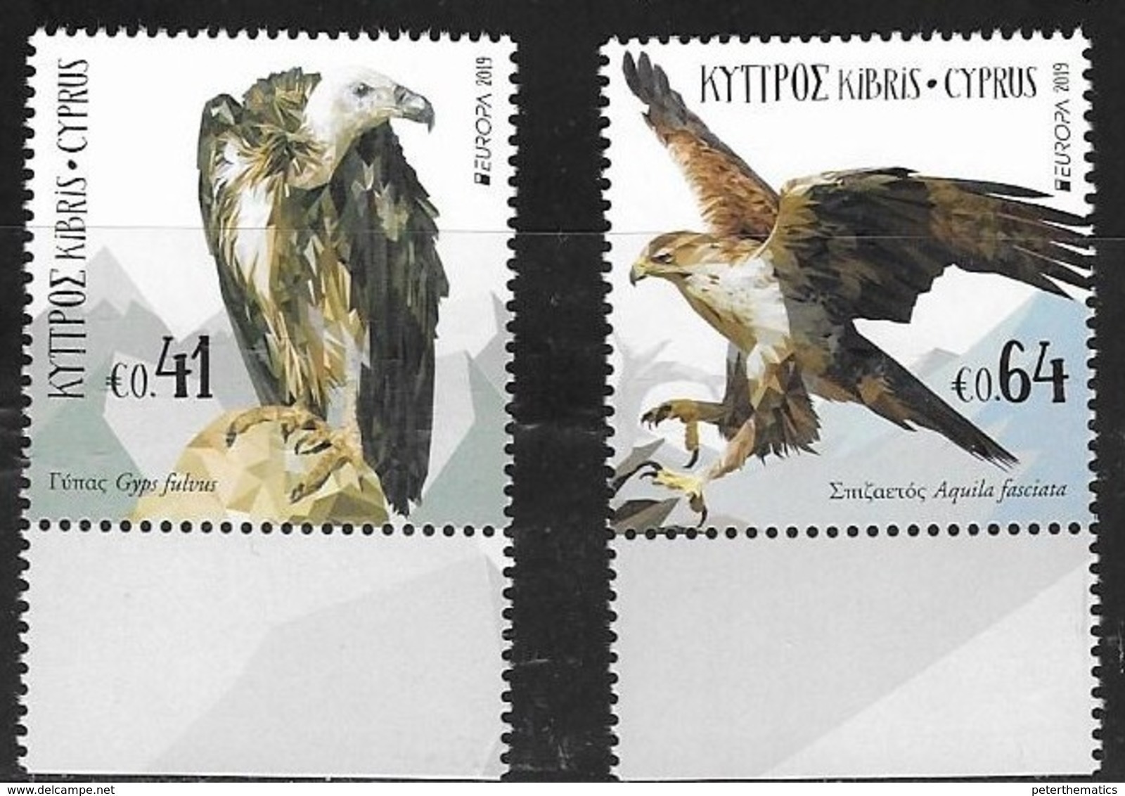 CYPRUS, 2019, MNH, EUROPA, BIRDS, BIRDS OF PREY,2v - 2019