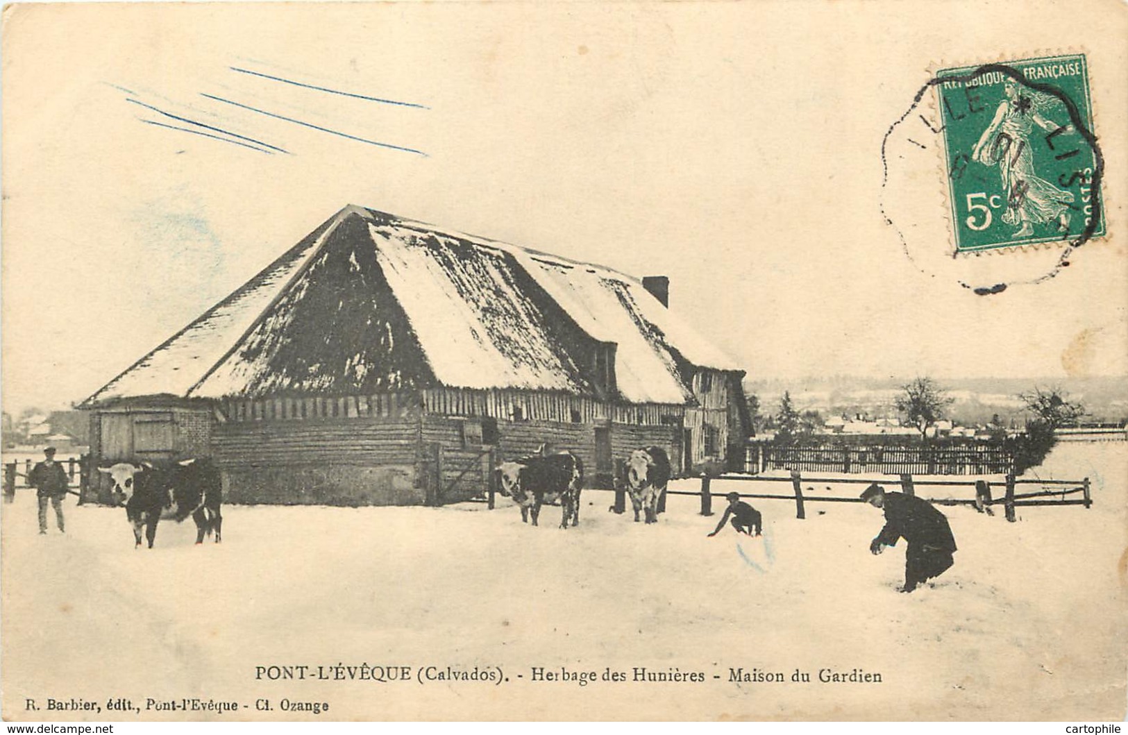 14 - PONT L'EVEQUE - Herbage Des Hunières - Maison Du Gardien - Bataille De Neige 1910 - Pont-l'Evèque
