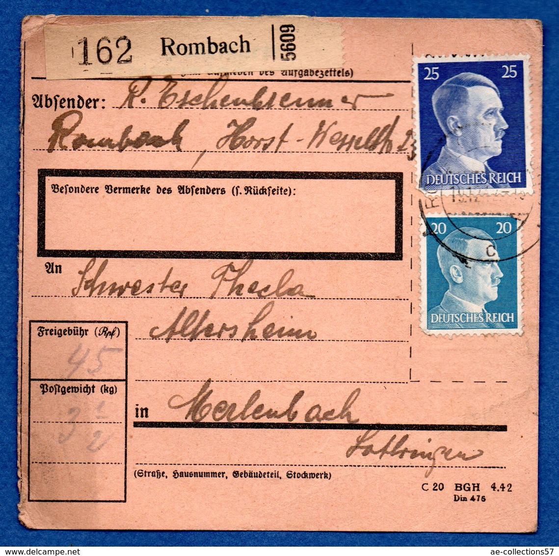 Colis Postal / De Rombach - Autres & Non Classés