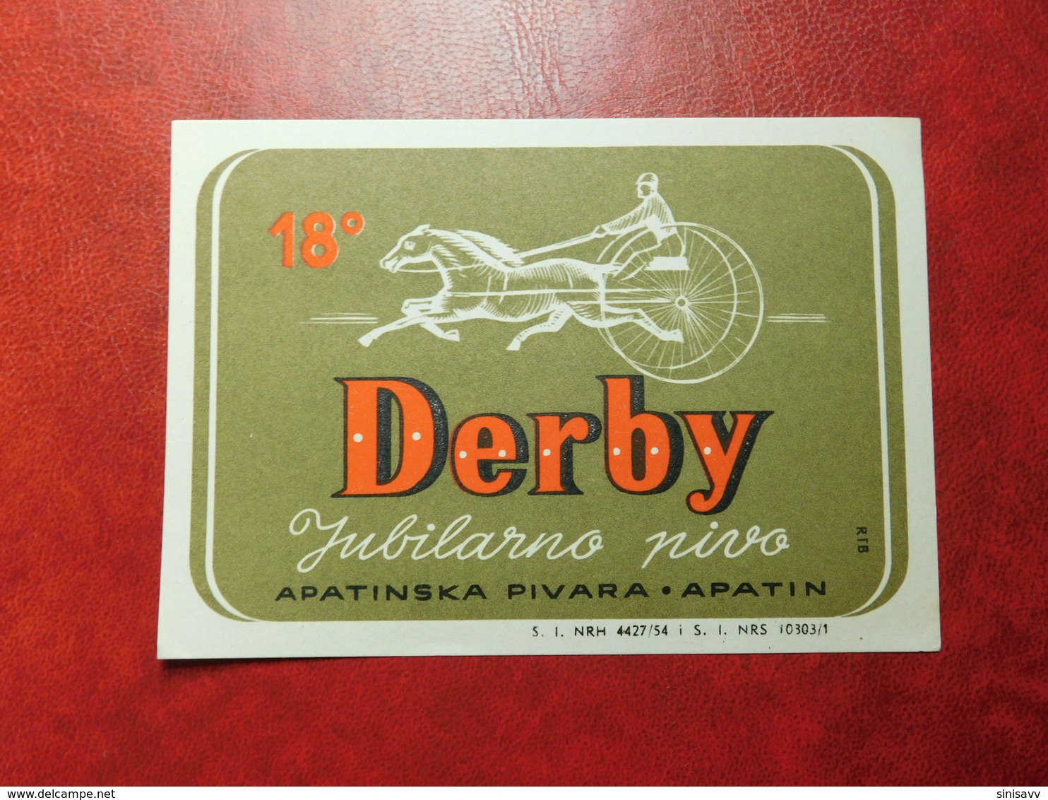 Beer Labels - Derby Jubilarno Pivo 1954 - Beer