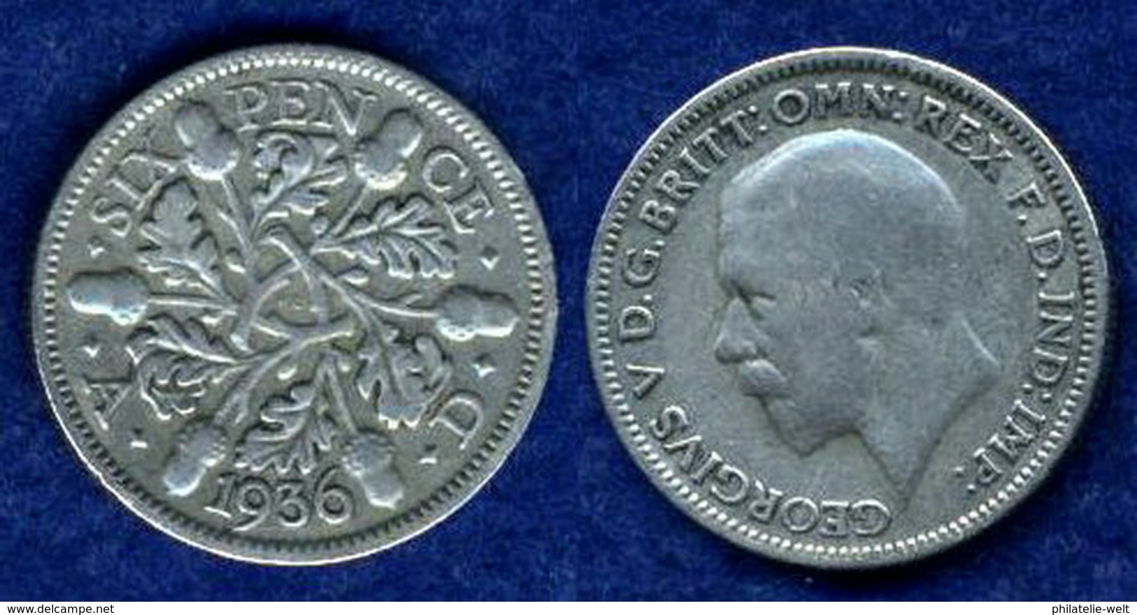 Großbritannien 6 Pence Georg V. 1936 Ag500 2,8g - G. 6 Pence