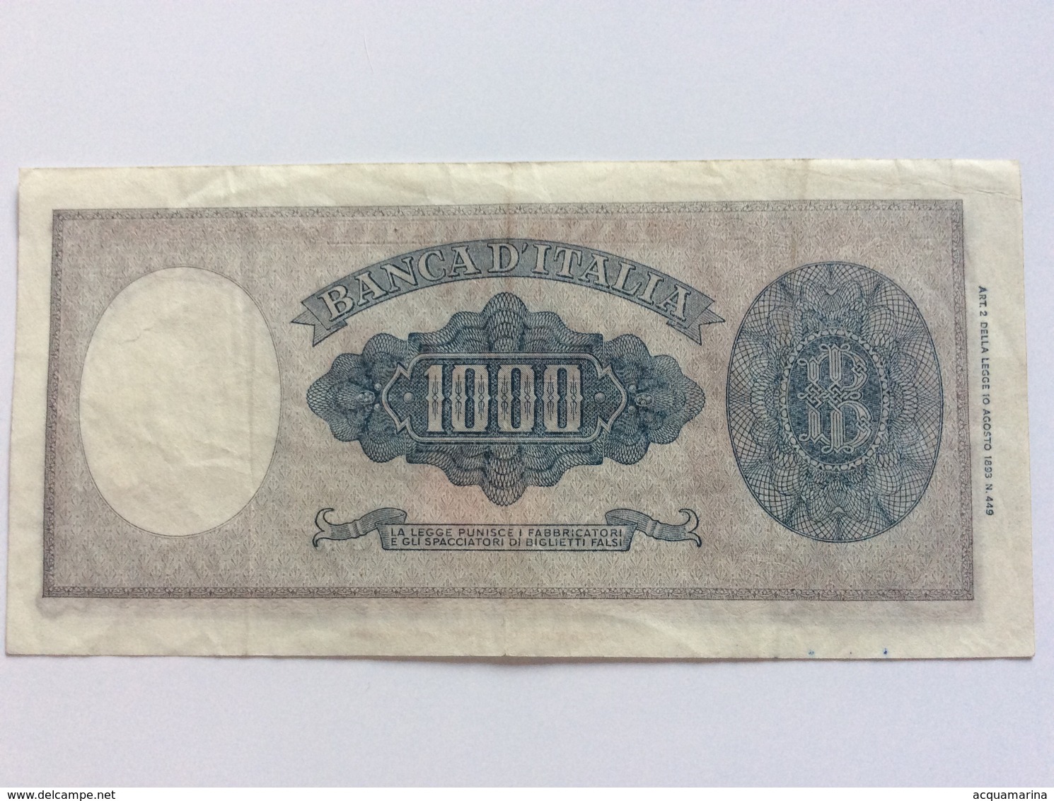 ITALIA 1000 LIRE 20/03/1947 BB++ TESTINA - 1000 Lire