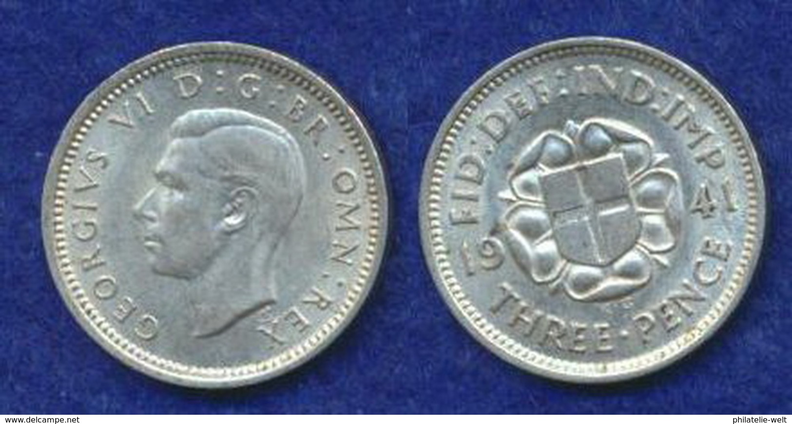 Großbritannien 3 Pence Georg VI. 1941 Ag500 1,4g - F. 3 Pence