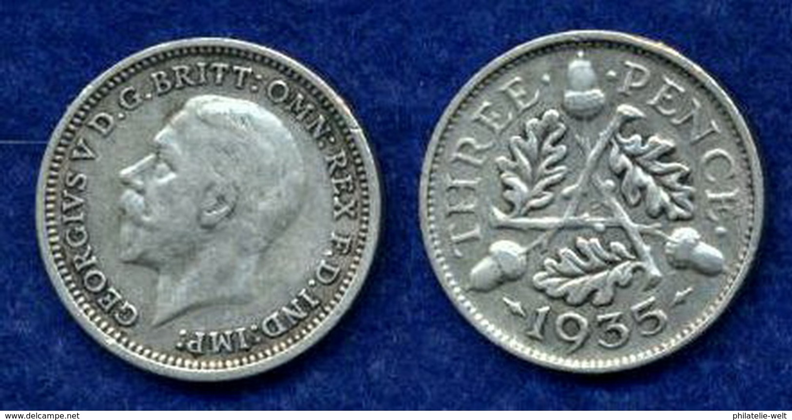 Großbritannien 3 Pence Georg V. 1935 Ag500 1,4g - F. 3 Pence