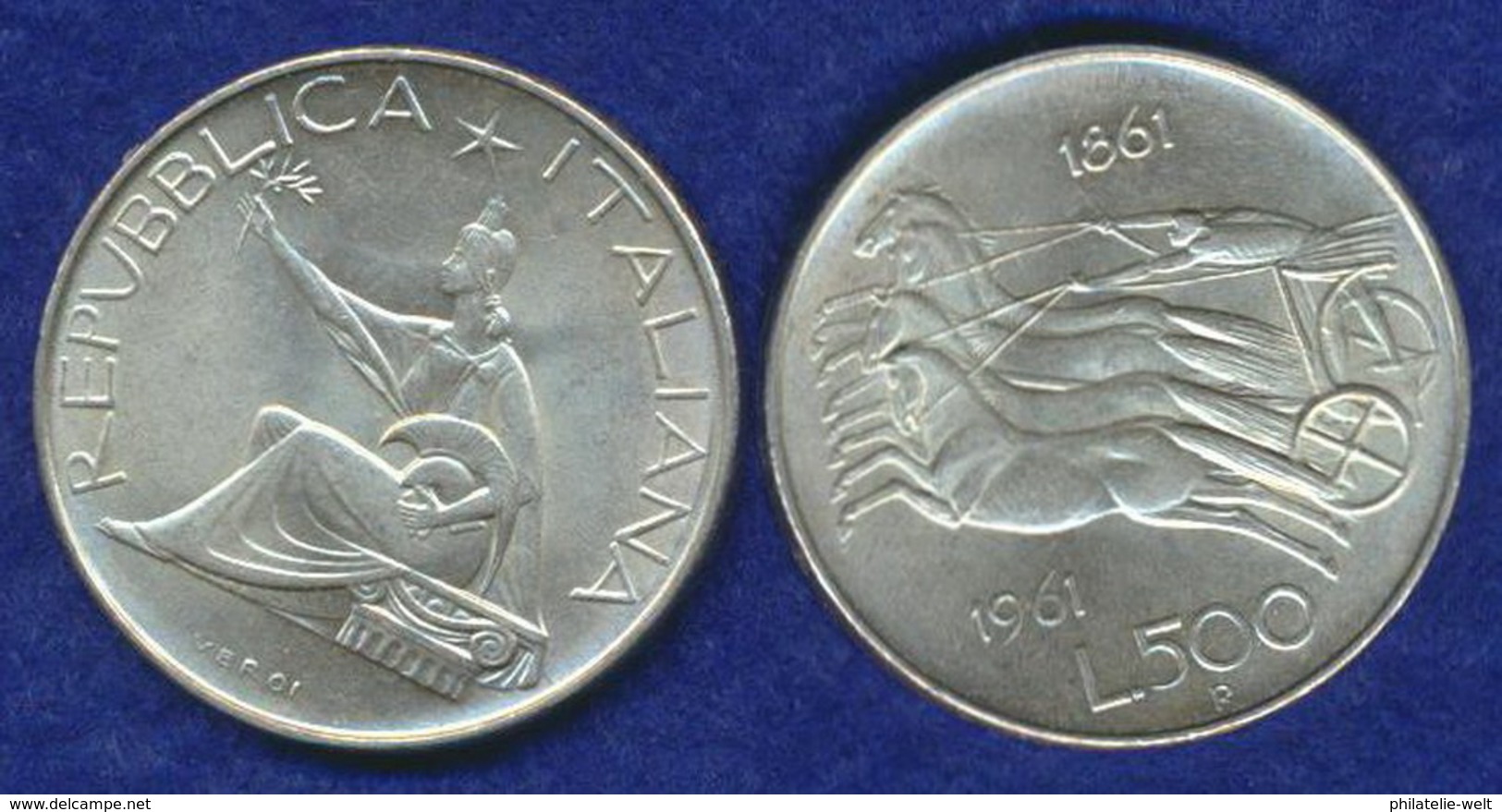 Italien 500 Lire 1961 Italia Ag835 11g - 500 Lire