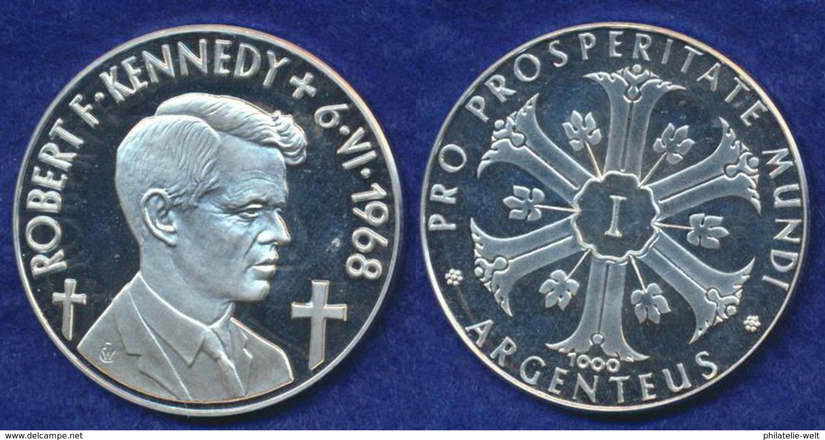 BRD Medaille Kennedy 36mm Ag1000 14,8g - Souvenir-Medaille (elongated Coins)