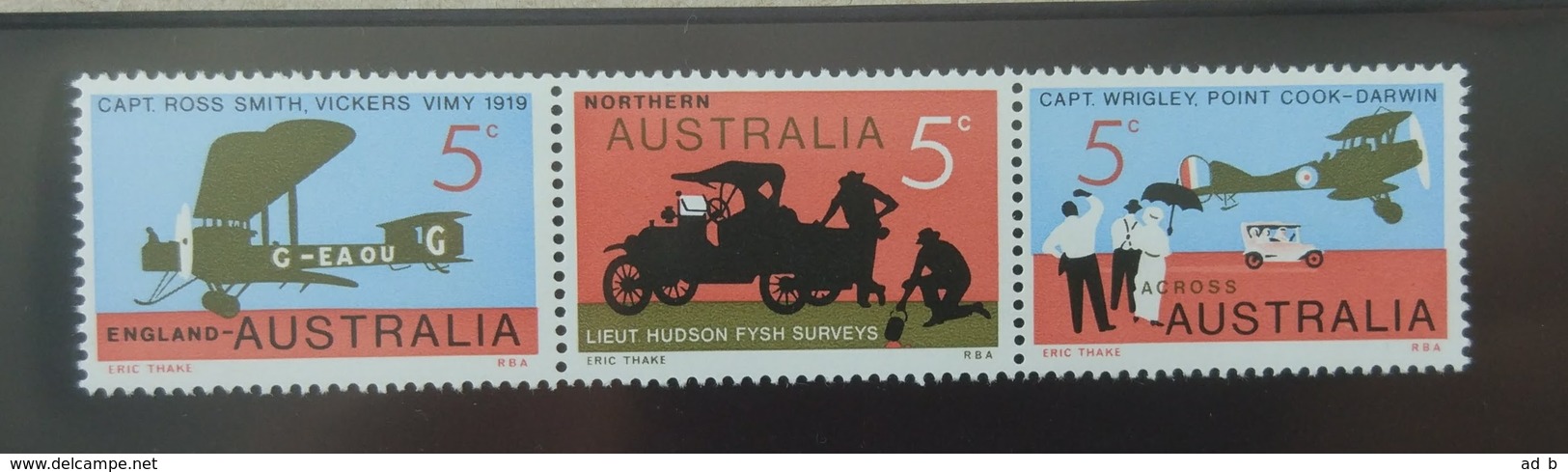 Australia 1970. 50th Anniversary Of First England - Australia Flight. Stamp Set. MNH - Aerei