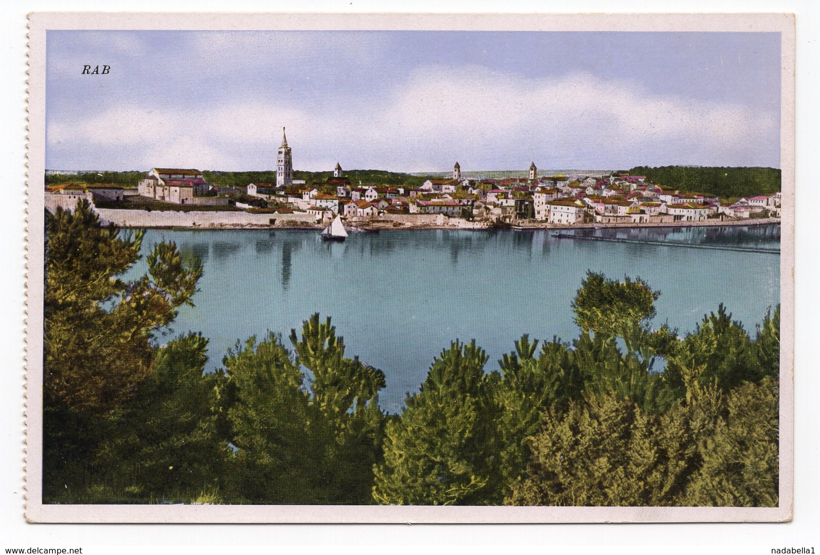 1930s YUGOSLAVIA, CROATIA, RAB, ISLAND, ILLUSTRATED POSTCARD, NOT USED - Croatia