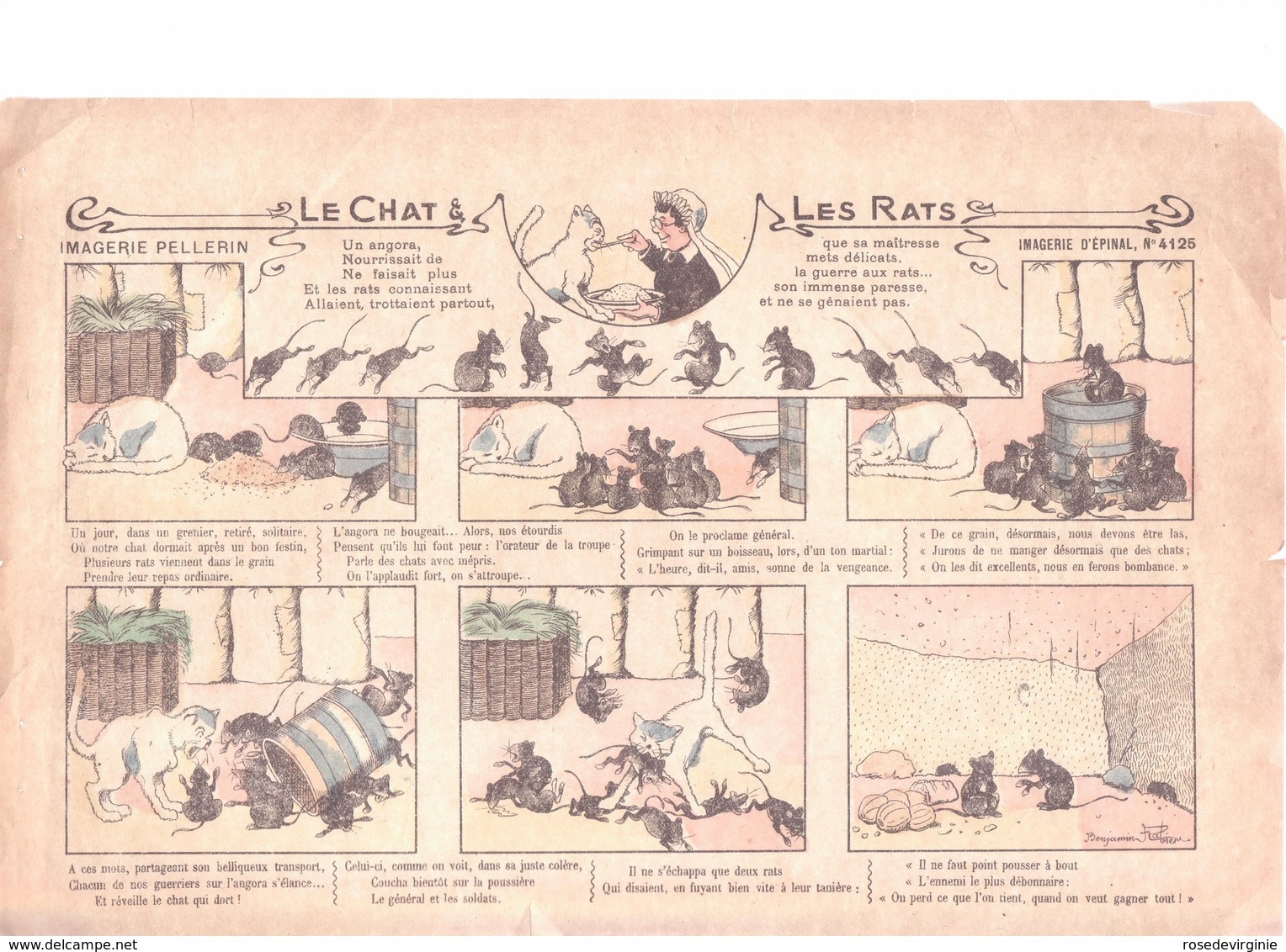 IMAGE D'EPINAL PELLERIN Ca 1900 : LE CHAT ET LES RATS - Colecciones