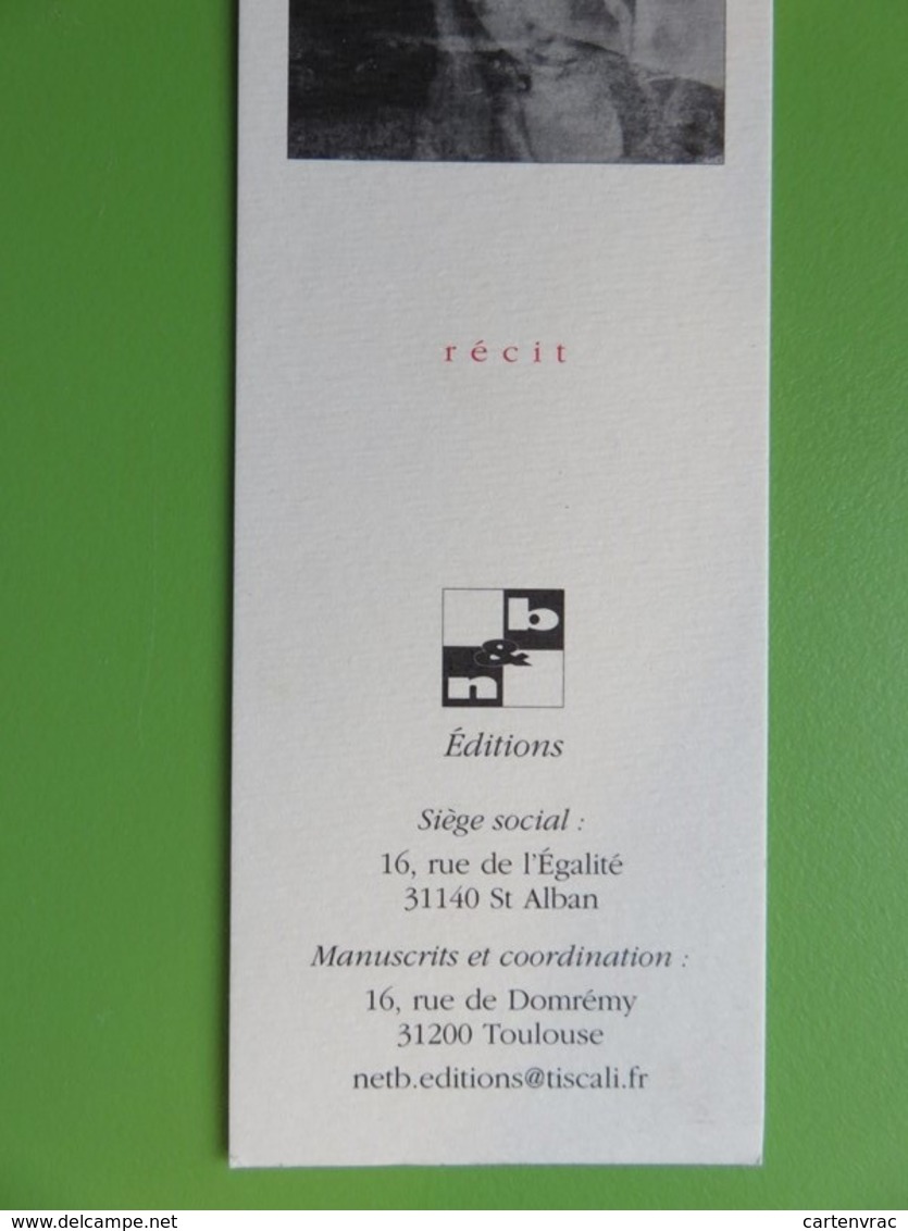 Marque-page - Hélène Morsly - Livre "Deuil" - N&B Editions à Toulouse (31) - Marcapáginas