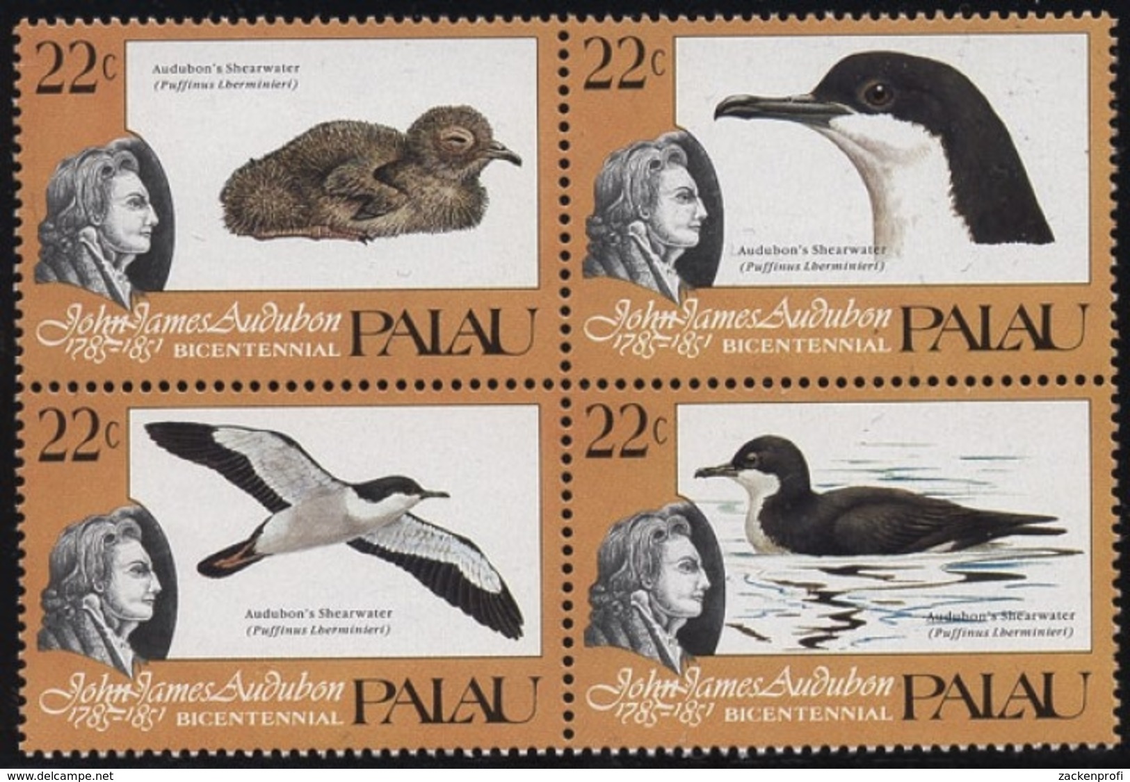 Palau 1985 Aududon-Sturmtaucher 65/68 ZD Postfrisch - Palau