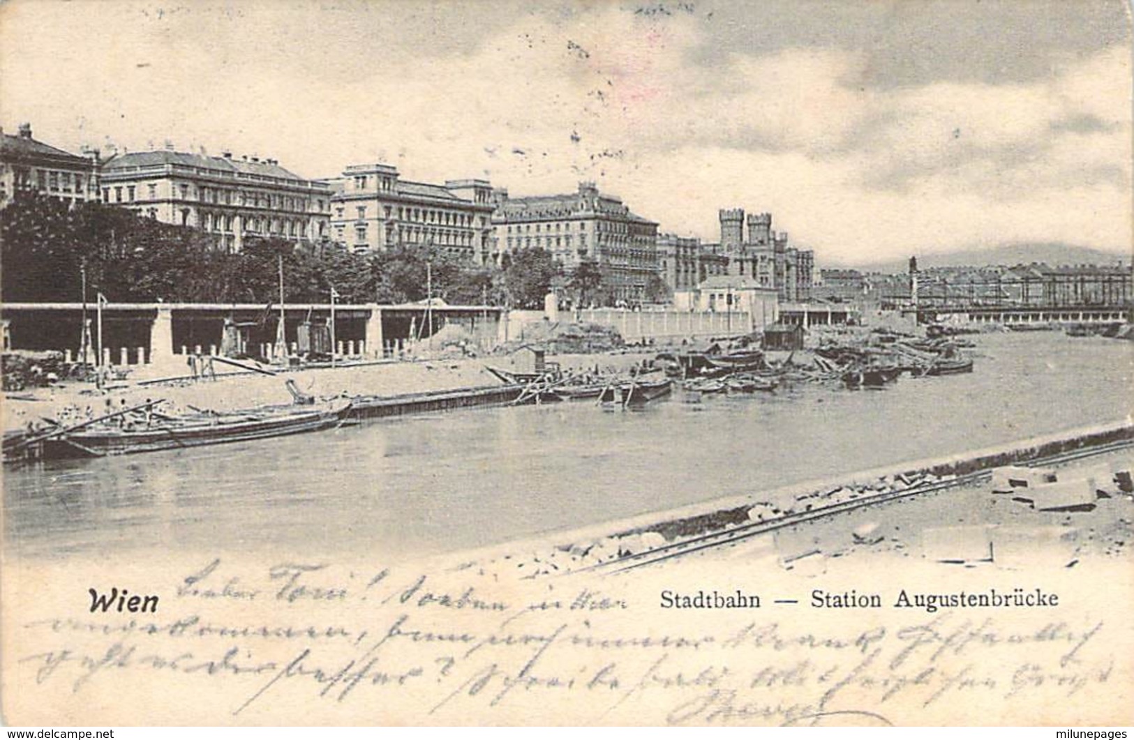 AUTRICHE Austria WIEN Vienne Stadtbahn Station Augustenbrücke 1901 - Autres & Non Classés