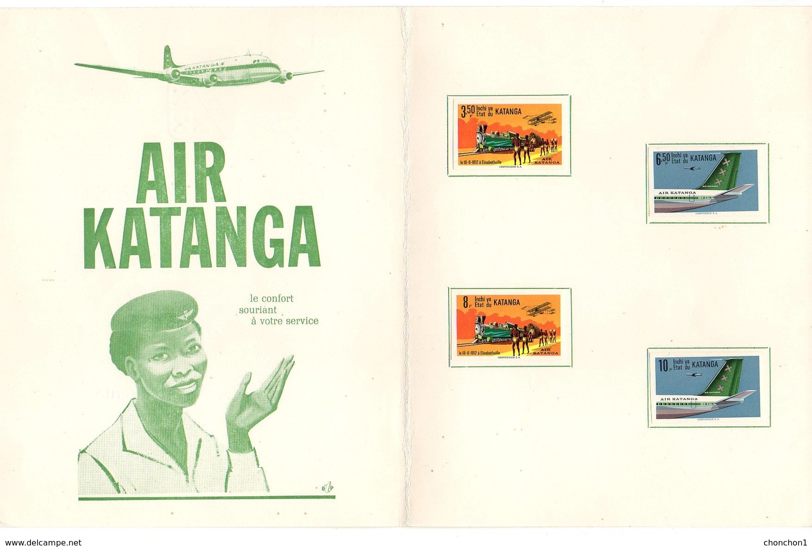 KATANGA - AIR KATANGA  NON DENTELE - PRESENTOIR POSTES -  PL4 - Katanga